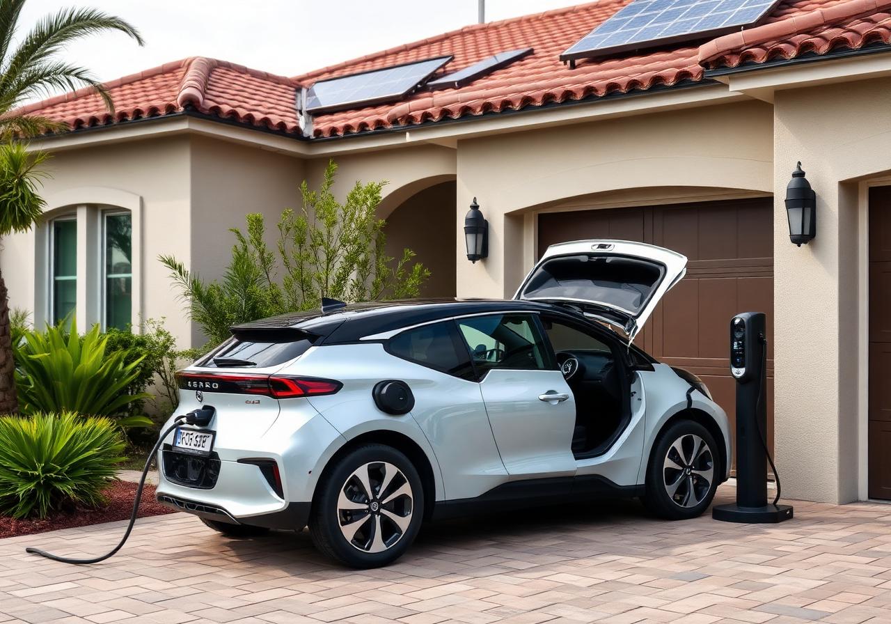 Cargador para coche eléctrico con solar