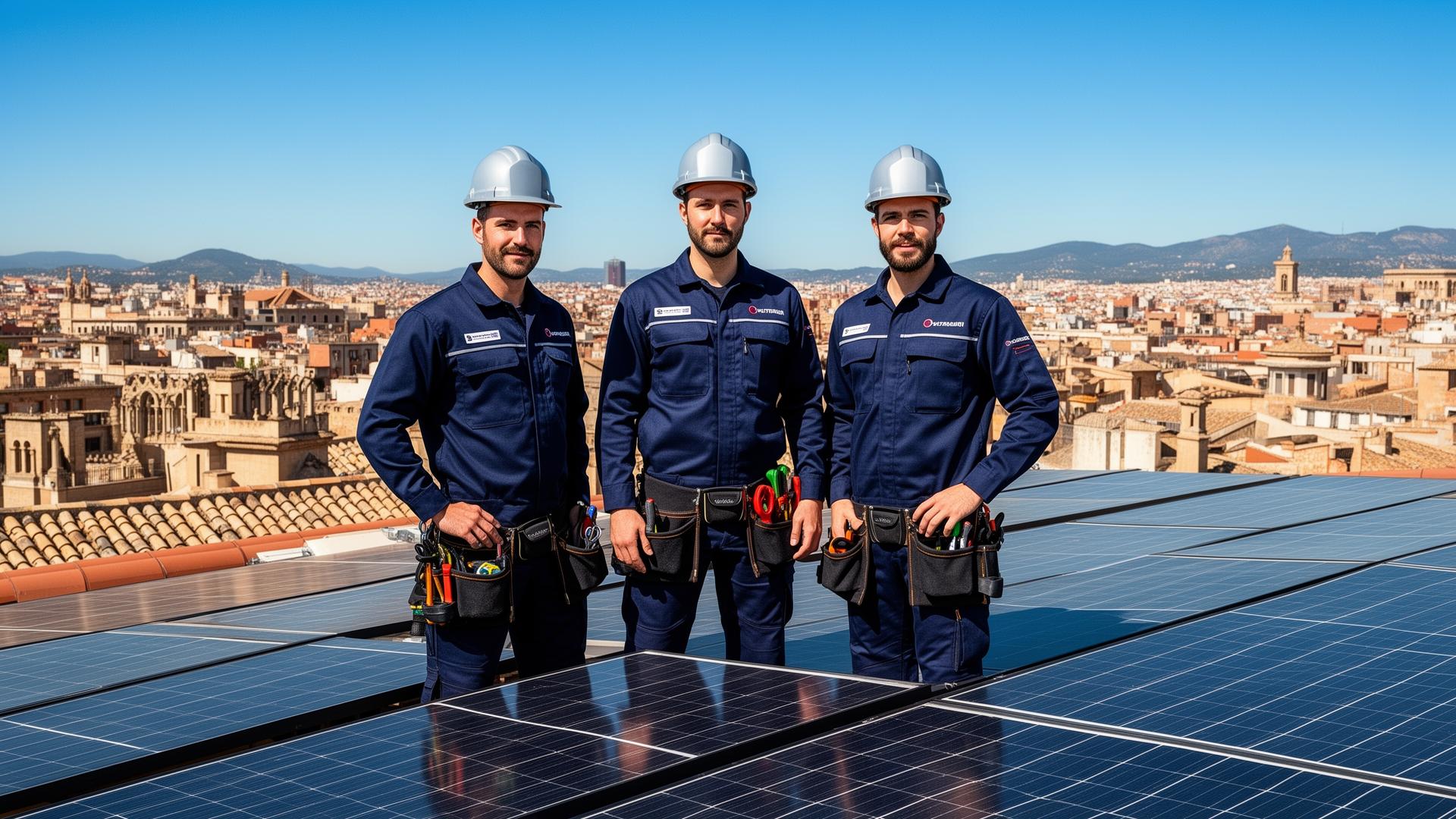 Equipo de instaladores Nova Solar en Barcelona